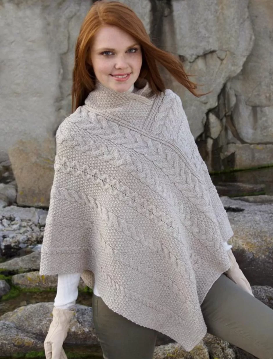 Ponchos, Capes & Shawls<Glenaran Aran Cable & Moss Poncho