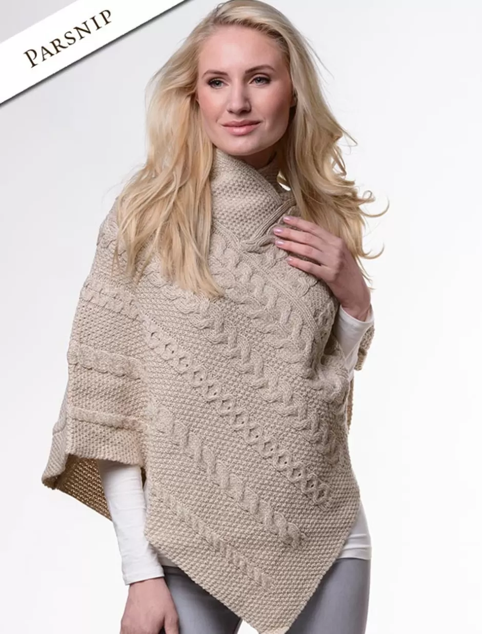 aran_cable__moss_poncho_2.webp Ponchos, Capes & Shawls<Glenaran Aran Cable & Moss Poncho