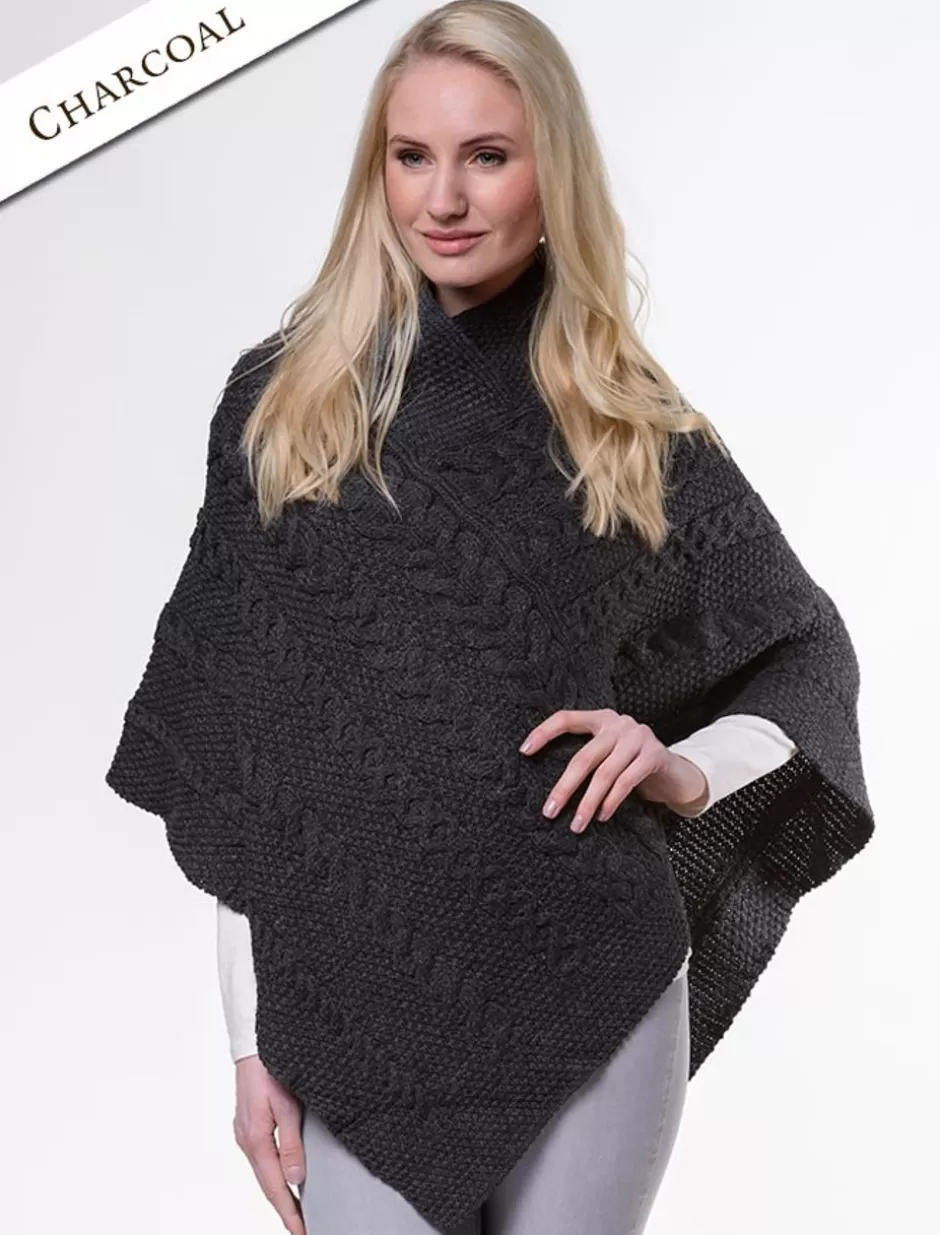 aran_cable__moss_poncho_4.webp Ponchos, Capes & Shawls<Glenaran Aran Cable & Moss Poncho