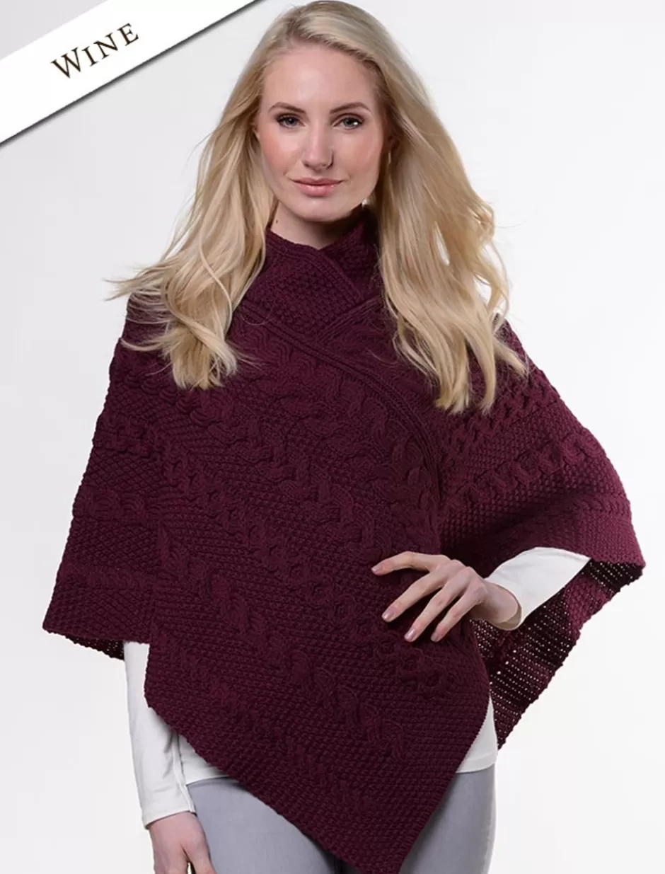 aran_cable__moss_poncho_5.webp Ponchos, Capes & Shawls<Glenaran Aran Cable & Moss Poncho