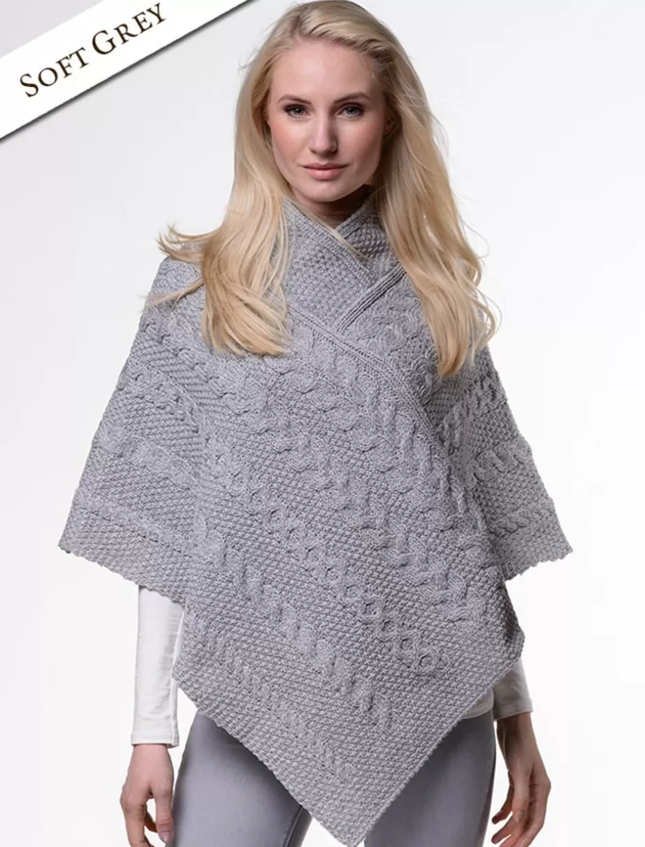 aran_cable__moss_poncho_7.webp Ponchos, Capes & Shawls<Glenaran Aran Cable & Moss Poncho