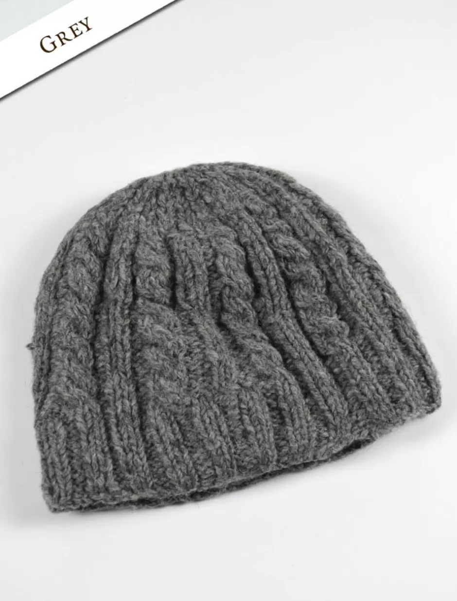 aran_fleece_lined_beanie_6.webp Irish Wool Hats<Glenaran Aran Fleece Lined Beanie