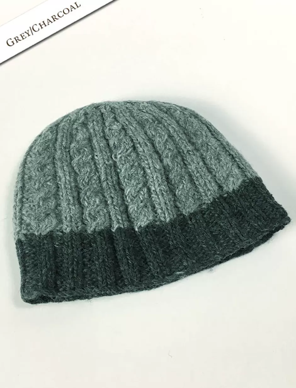 aran_fleece_lined_beanie_7.webp Irish Wool Hats<Glenaran Aran Fleece Lined Beanie