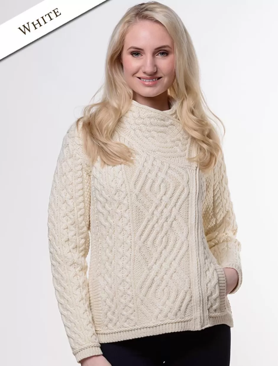 aran_jacket_with_celtic_knot_side_zip_2.webp Cardigans, Jackets & Coatigans<Glenaran Aran Jacket with Celtic Knot Side Zip