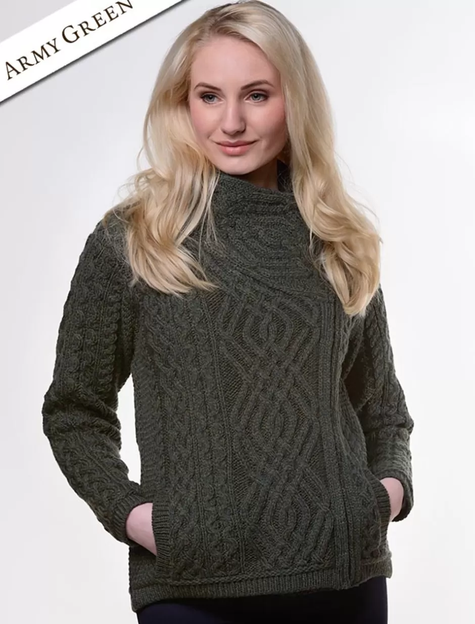 aran_jacket_with_celtic_knot_side_zip_3.webp Cardigans, Jackets & Coatigans<Glenaran Aran Jacket with Celtic Knot Side Zip