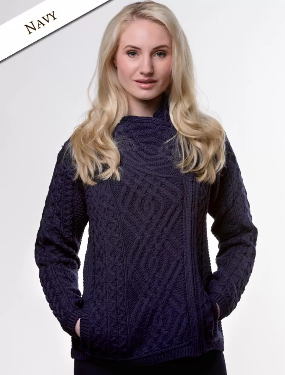 aran_jacket_with_celtic_knot_side_zip_6.webp Cardigans, Jackets & Coatigans<Glenaran Aran Jacket with Celtic Knot Side Zip