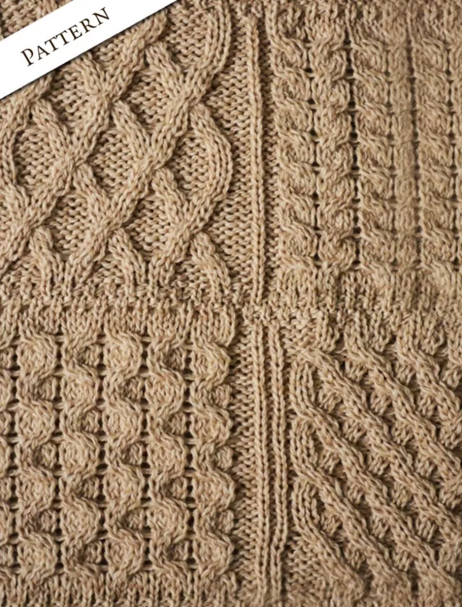 aran_patchwork_merino_wool_throw_6.webp Knitted Wool Throws<Glenaran Aran Patchwork Merino Wool Throw