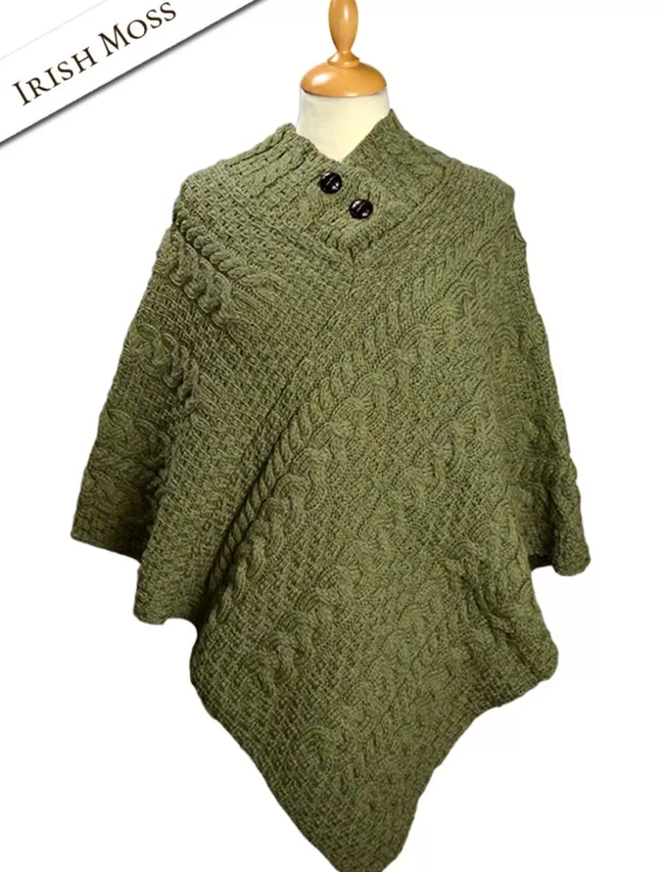cable_aran_poncho_with_button_detail_13.webp Ponchos, Capes & Shawls<Glenaran Cable Aran Poncho With Button Detail