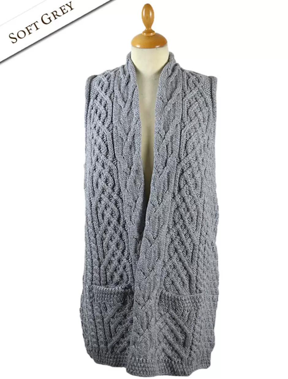 cable_aran_waistcoat_7.webp Cardigans, Jackets & Coatigans<Glenaran Cable Aran Waistcoat