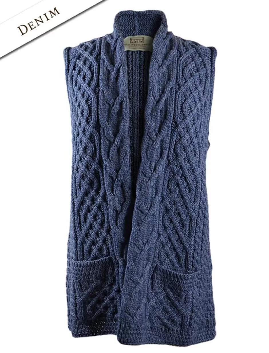 cable_aran_waistcoat_8.webp Cardigans, Jackets & Coatigans<Glenaran Cable Aran Waistcoat