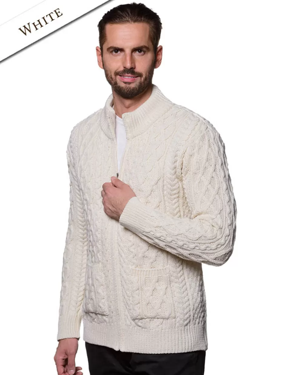 diamond_and_cable_knit_zip_cardigan_with_pockets_16.webp Cardigans, Jackets & Coats<Glenaran Diamond and Cable Knit Zip Cardigan with Pockets