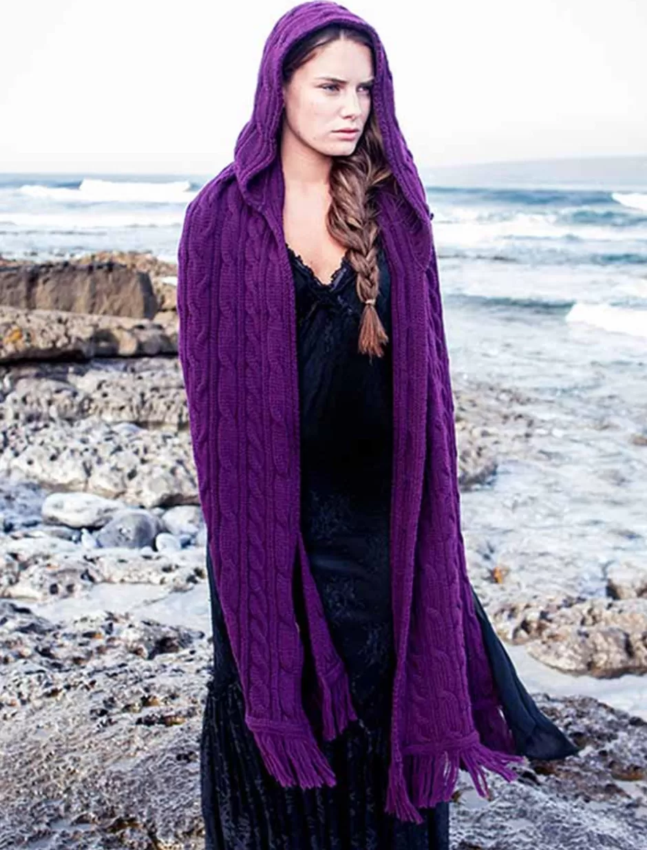hooded_scarf_shawl_3.webp Knitted Wool Scarves | Ponchos, Capes & Shawls<Glenaran Hooded Scarf Shawl