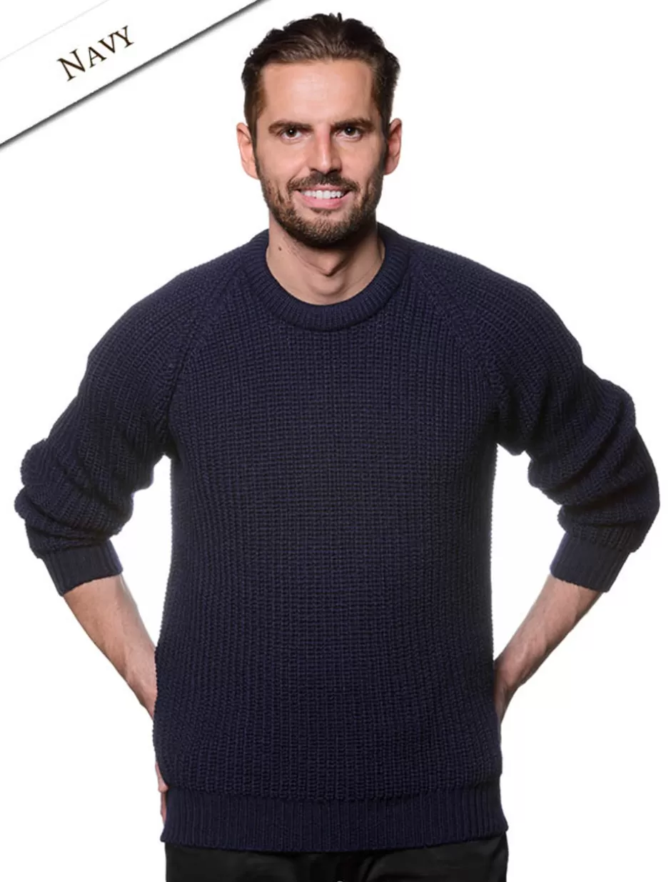 irish_fishermans_ribbed_sweater_3.webp Sweaters<Glenaran Irish Fishermans Ribbed Sweater