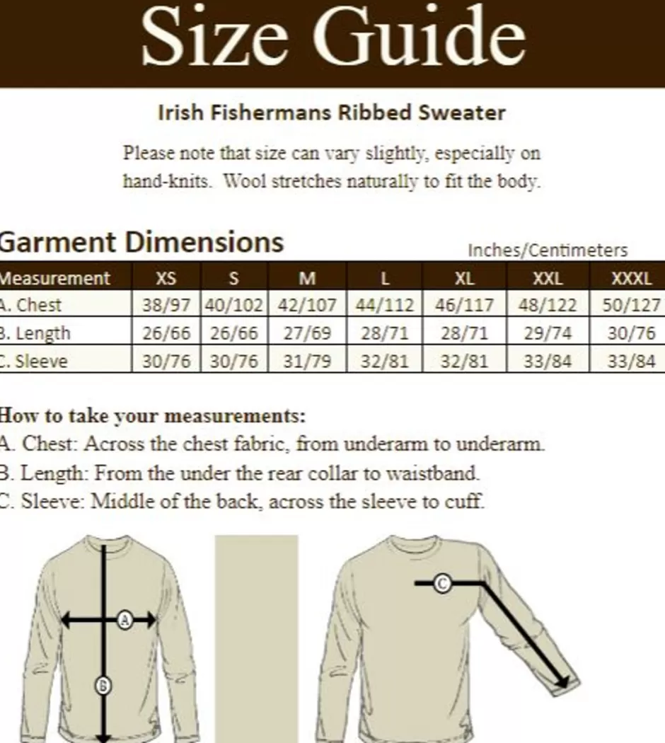 irish_fishermans_ribbed_sweater_6.webp Sweaters<Glenaran Irish Fishermans Ribbed Sweater