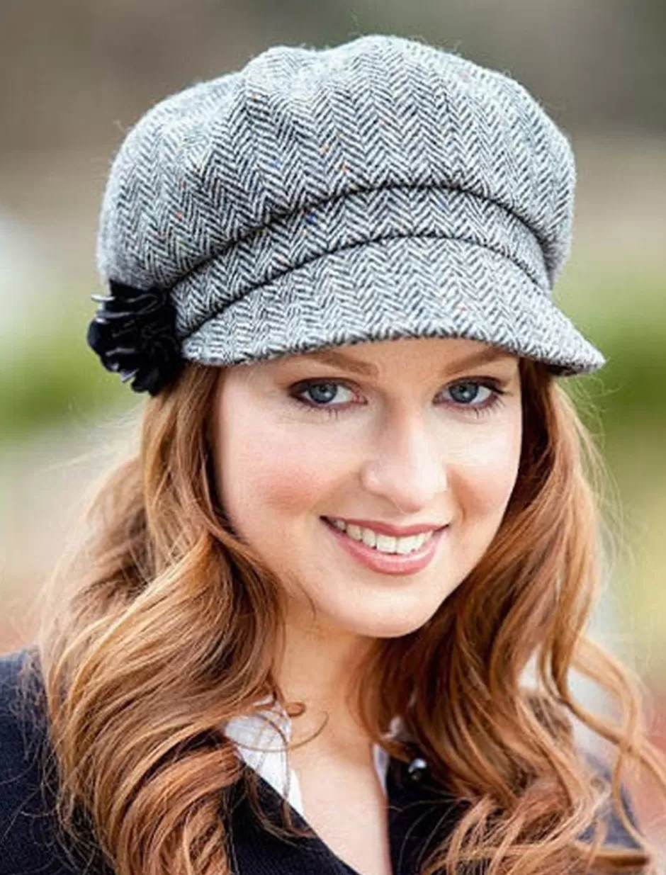 Caps & Hats<Glenaran Ladies Tweed Newsboy Hat - Grey