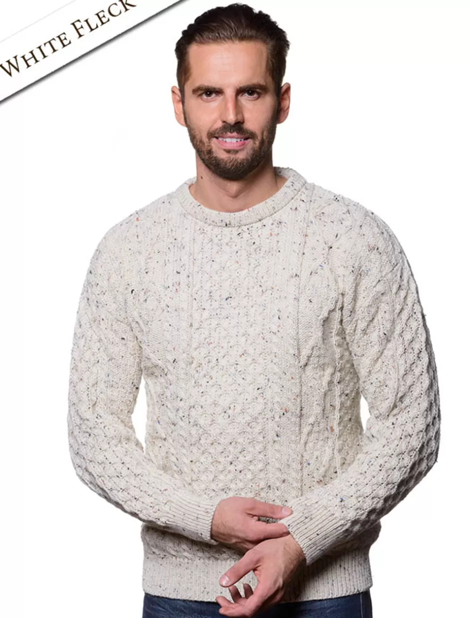 lightweight_traditional_aran_mens_wool_sweater_2.webp Sweaters<Glenaran Lightweight Traditional Aran Mens Wool Sweater