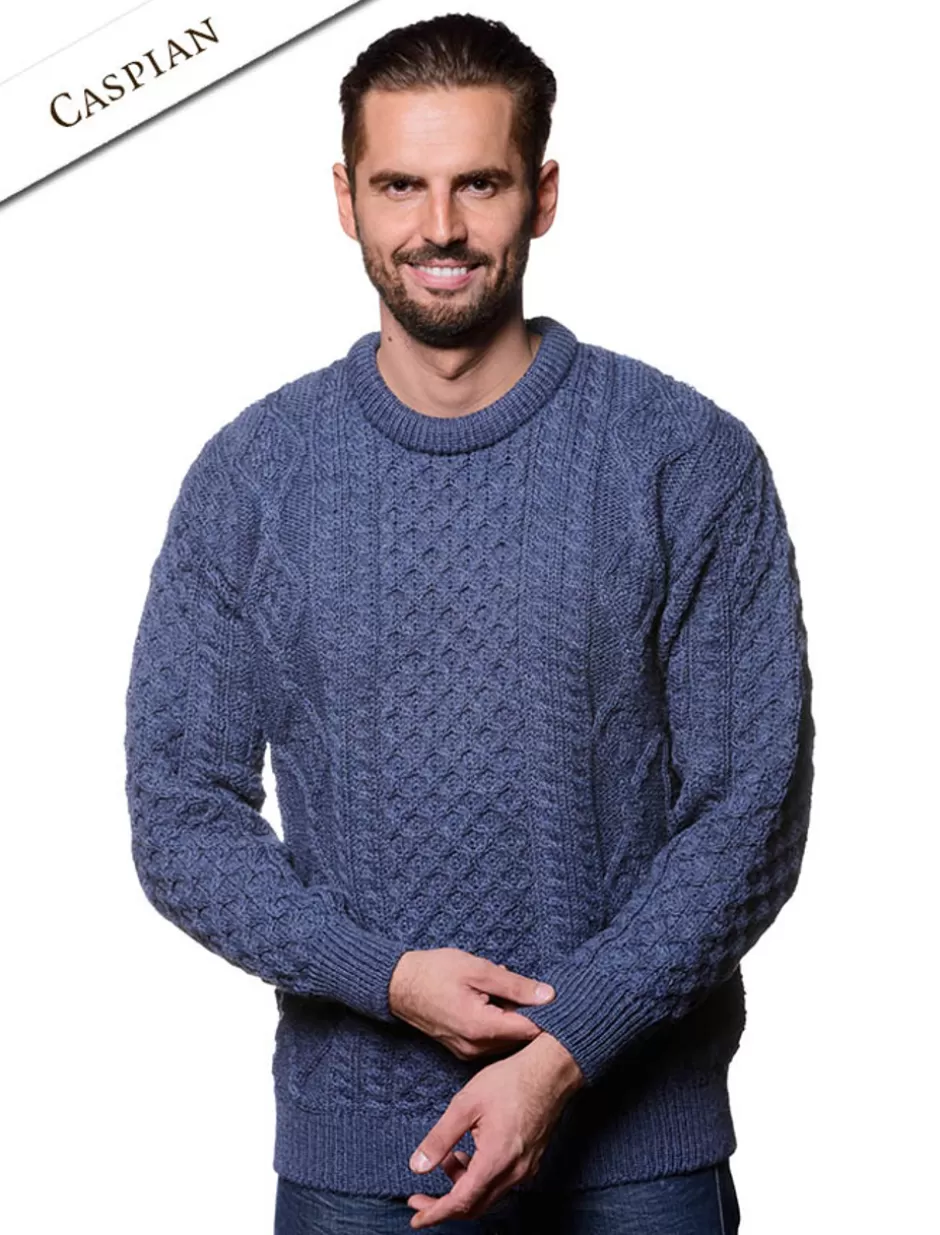 lightweight_traditional_aran_mens_wool_sweater_3.webp Sweaters<Glenaran Lightweight Traditional Aran Mens Wool Sweater