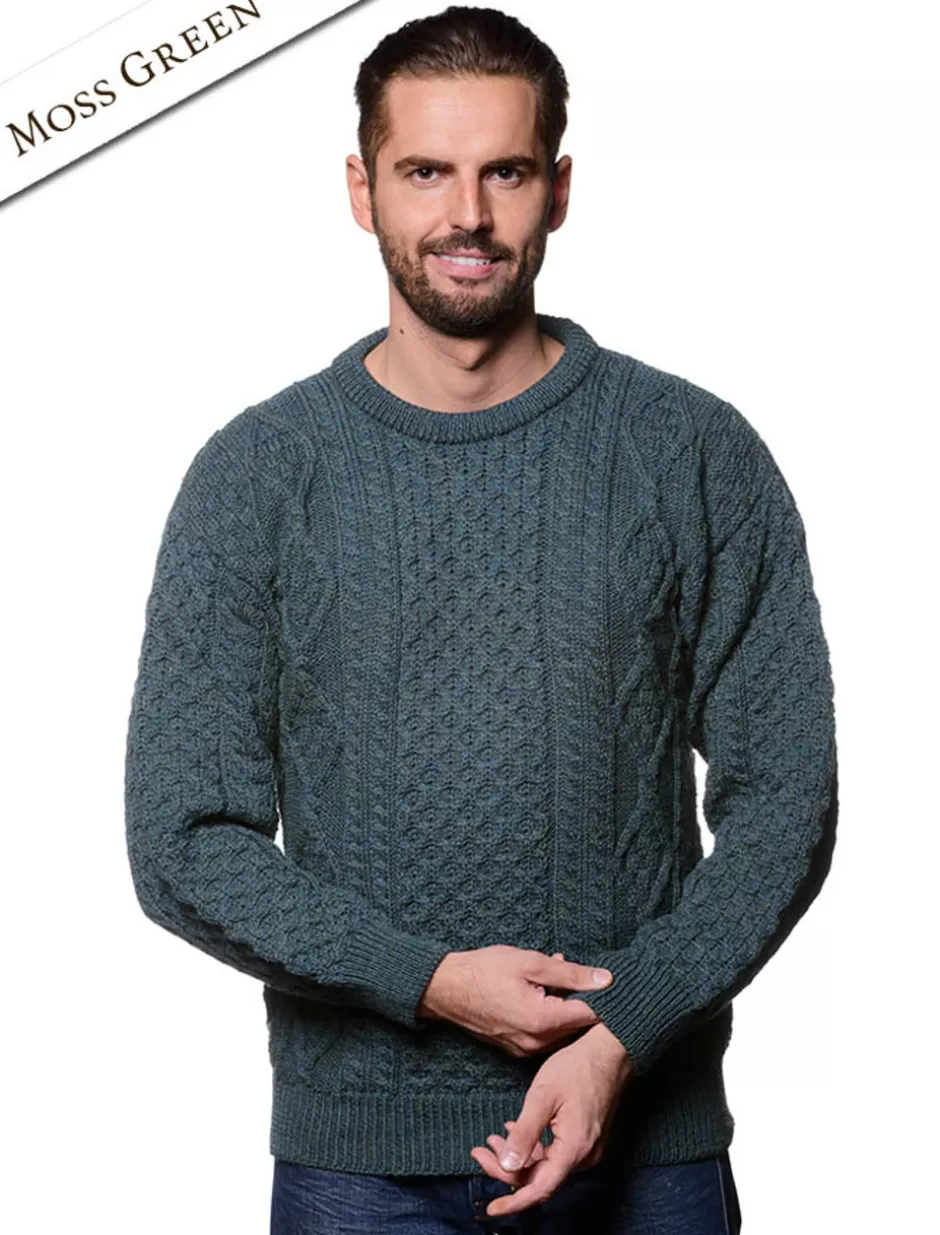 lightweight_traditional_aran_mens_wool_sweater_4.webp Sweaters<Glenaran Lightweight Traditional Aran Mens Wool Sweater
