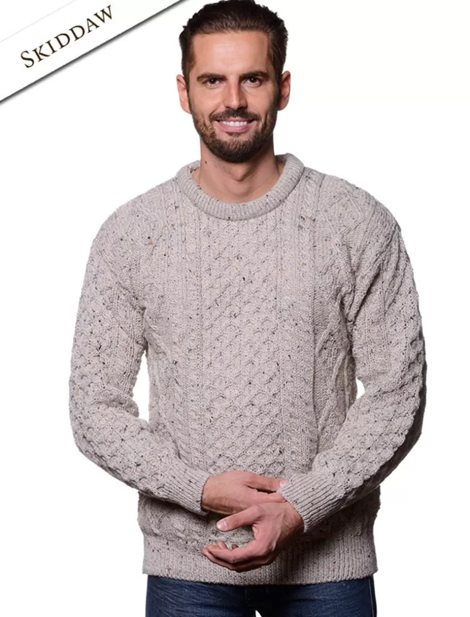 lightweight_traditional_aran_mens_wool_sweater_5.webp Sweaters<Glenaran Lightweight Traditional Aran Mens Wool Sweater