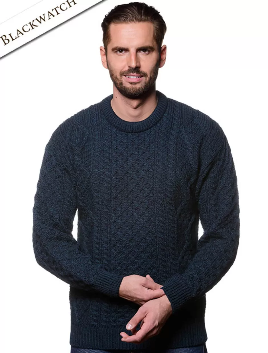 lightweight_traditional_aran_mens_wool_sweater_7.webp Sweaters<Glenaran Lightweight Traditional Aran Mens Wool Sweater