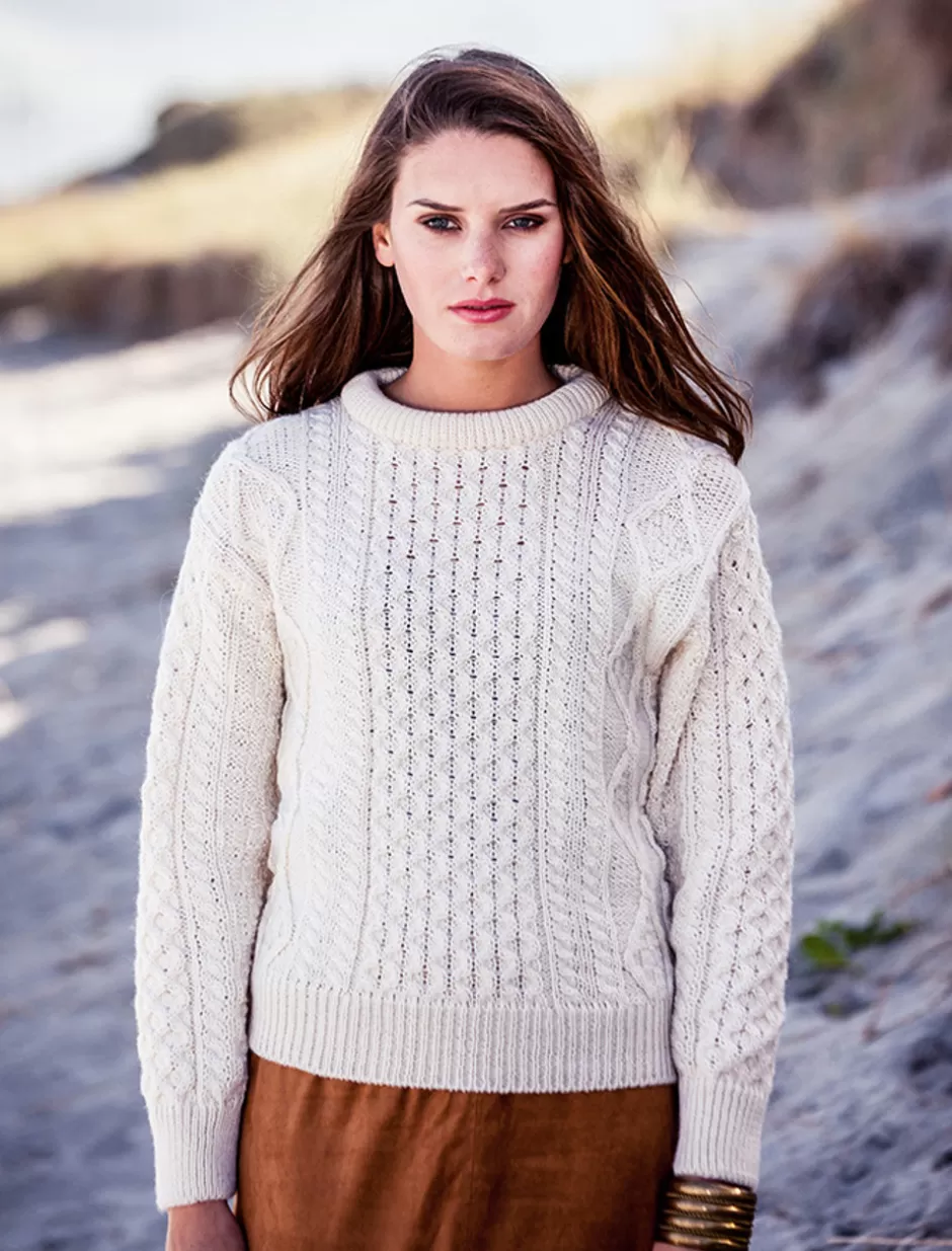 Sweaters<Glenaran Lightweight Traditional Aran Wool Sweater