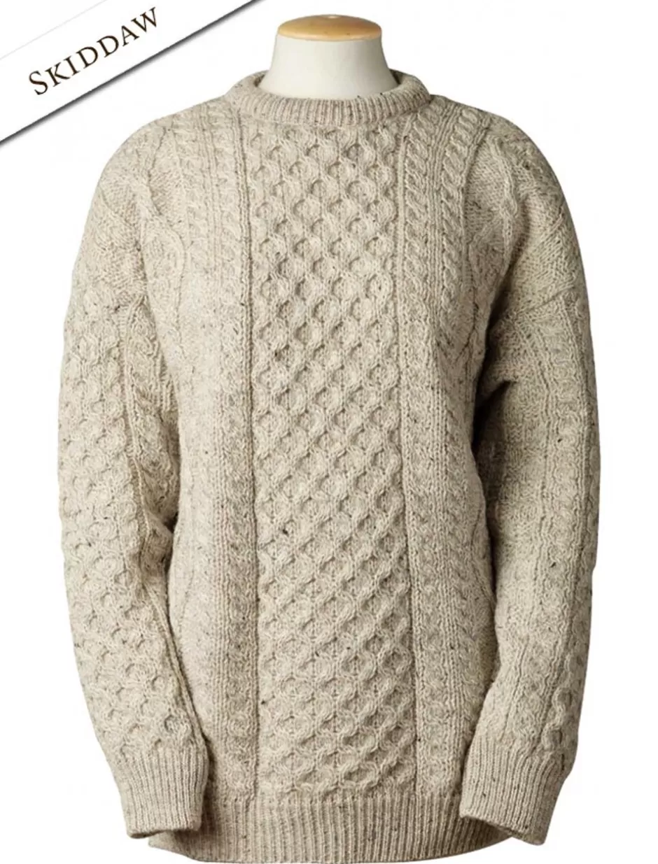 lightweight_traditional_aran_wool_sweater_2.webp Sweaters<Glenaran Lightweight Traditional Aran Wool Sweater