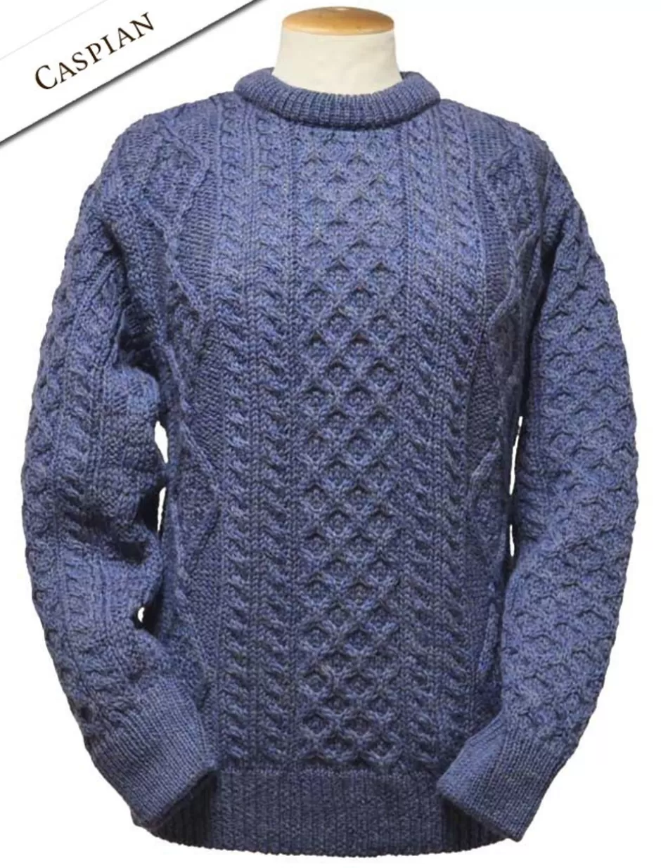 lightweight_traditional_aran_wool_sweater_3.webp Sweaters<Glenaran Lightweight Traditional Aran Wool Sweater