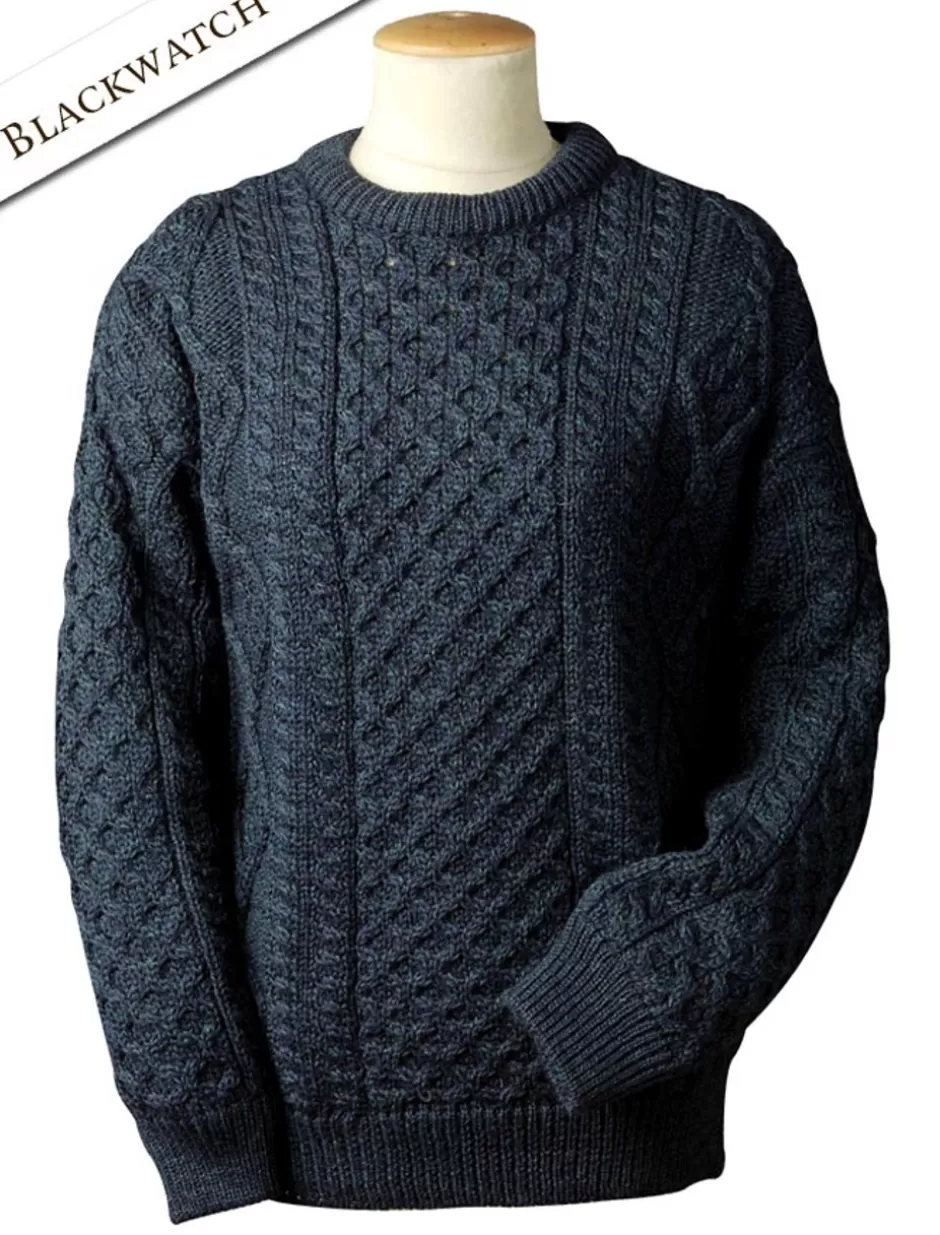 lightweight_traditional_aran_wool_sweater_4.webp Sweaters<Glenaran Lightweight Traditional Aran Wool Sweater