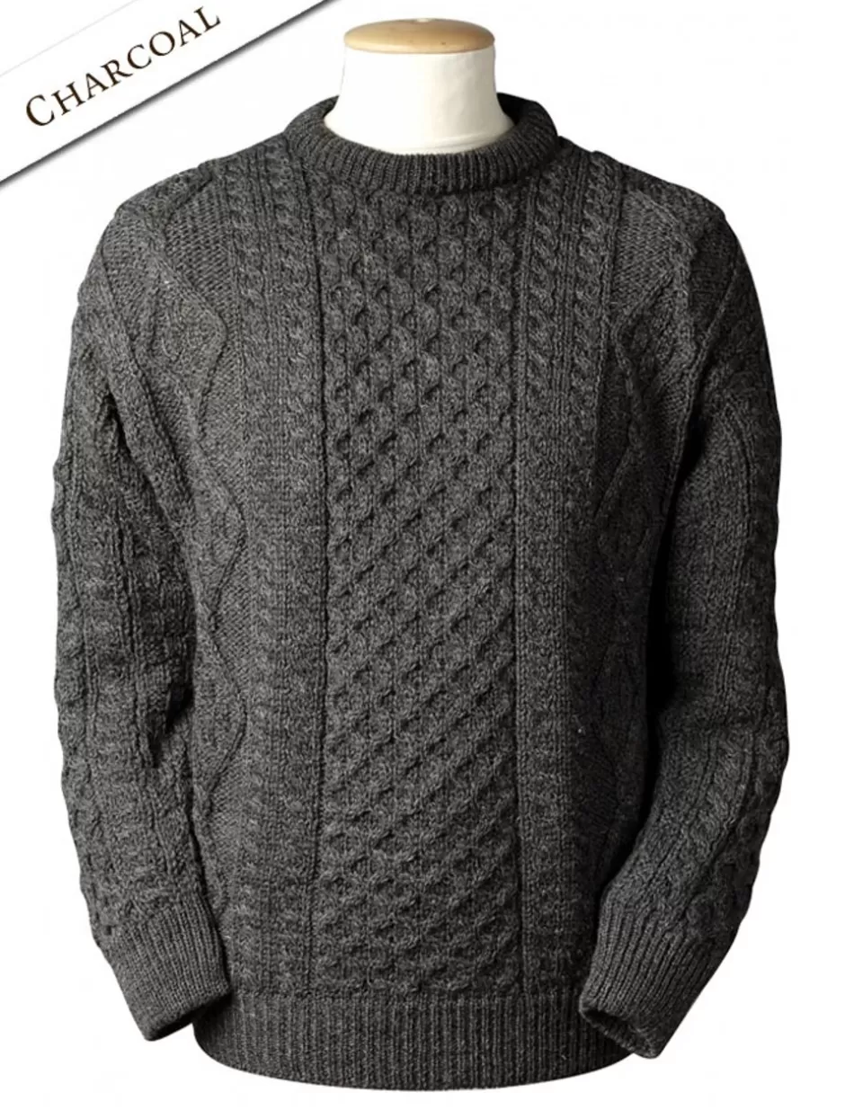 lightweight_traditional_aran_wool_sweater_5.webp Sweaters<Glenaran Lightweight Traditional Aran Wool Sweater
