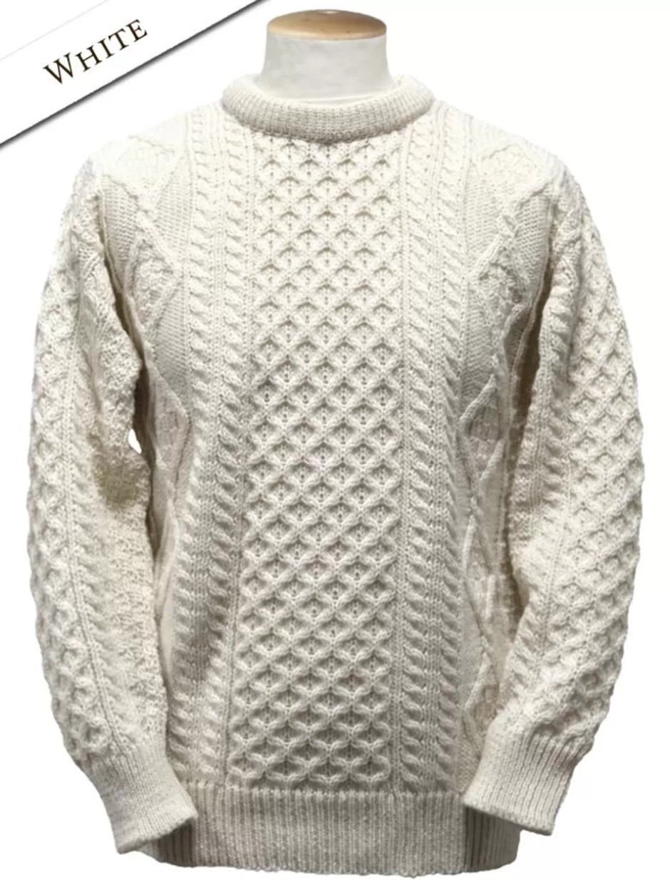 lightweight_traditional_aran_wool_sweater_6.webp Sweaters<Glenaran Lightweight Traditional Aran Wool Sweater