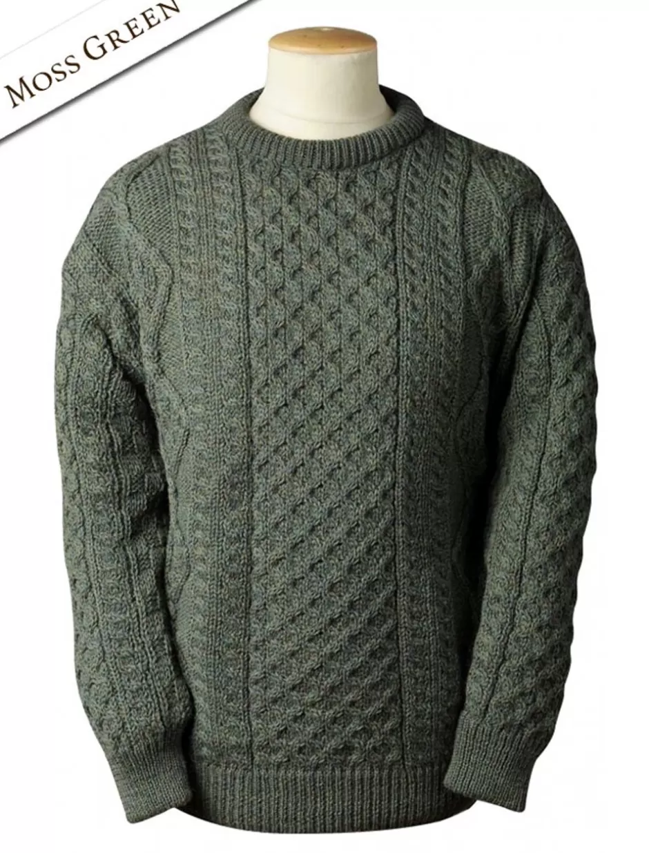 lightweight_traditional_aran_wool_sweater_7.webp Sweaters<Glenaran Lightweight Traditional Aran Wool Sweater