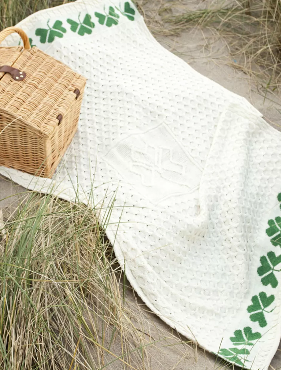 Knitted Wool Throws<Glenaran Medium Merino Shamrock Throw