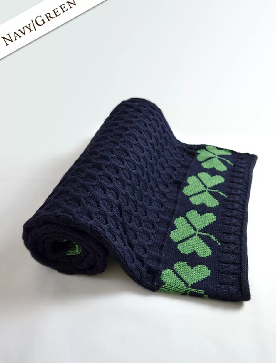 medium_merino_shamrock_throw_8.webp Knitted Wool Throws<Glenaran Medium Merino Shamrock Throw