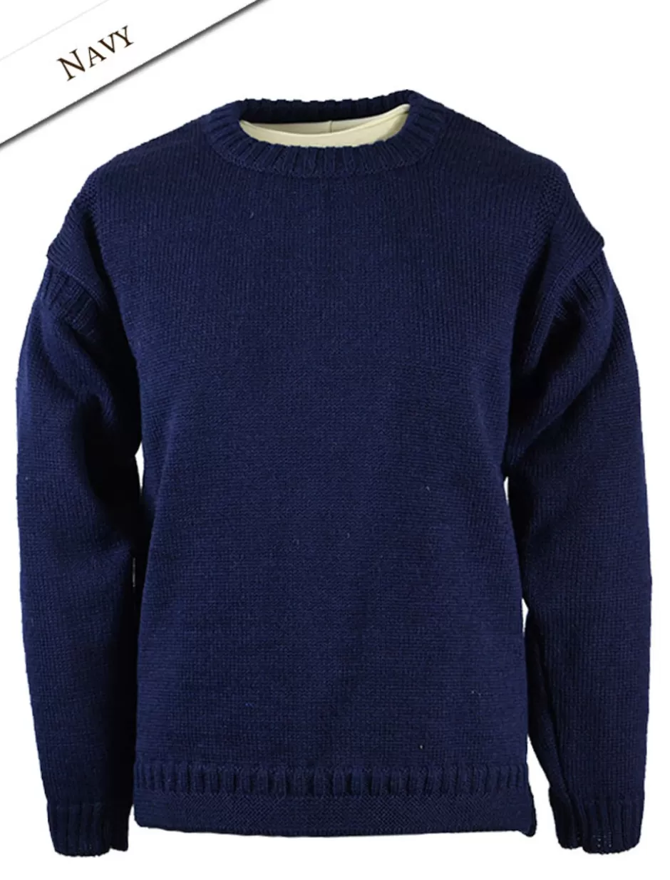 mens_crew_neck_guernsey_sweater_2.webp Sweaters<Glenaran Mens Crew Neck Guernsey Sweater