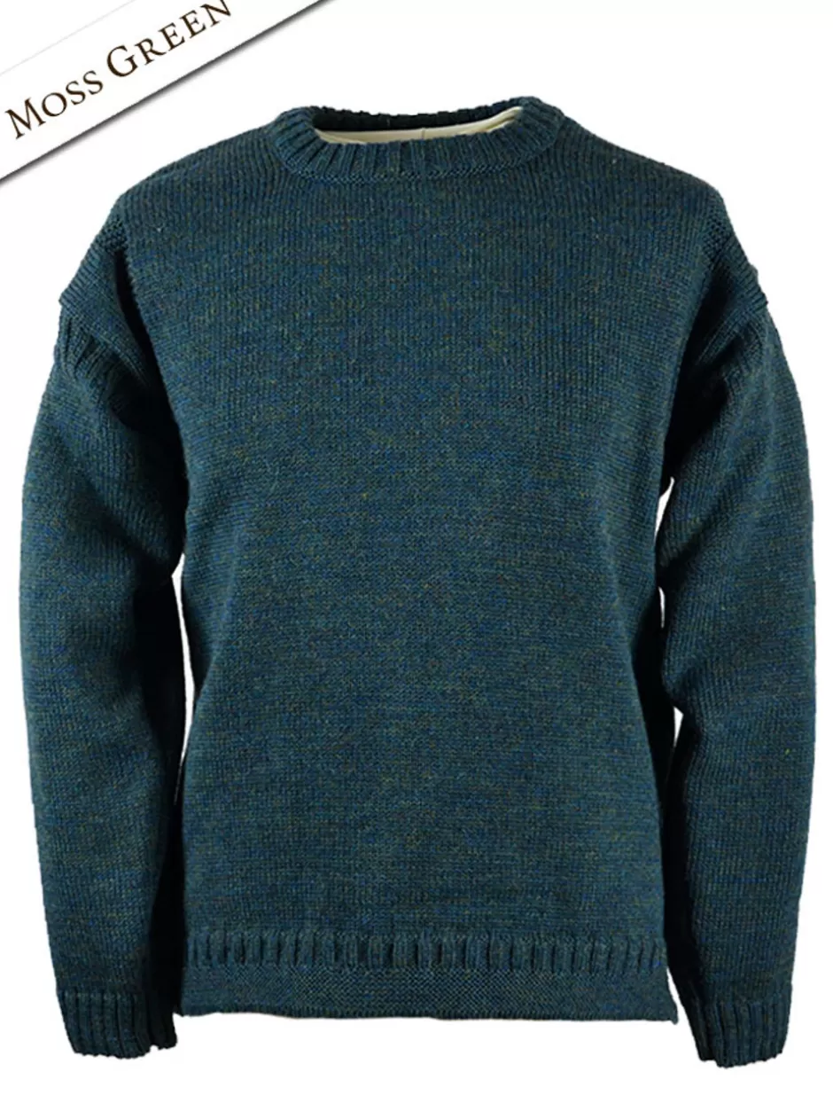 mens_crew_neck_guernsey_sweater_3.webp Sweaters<Glenaran Mens Crew Neck Guernsey Sweater