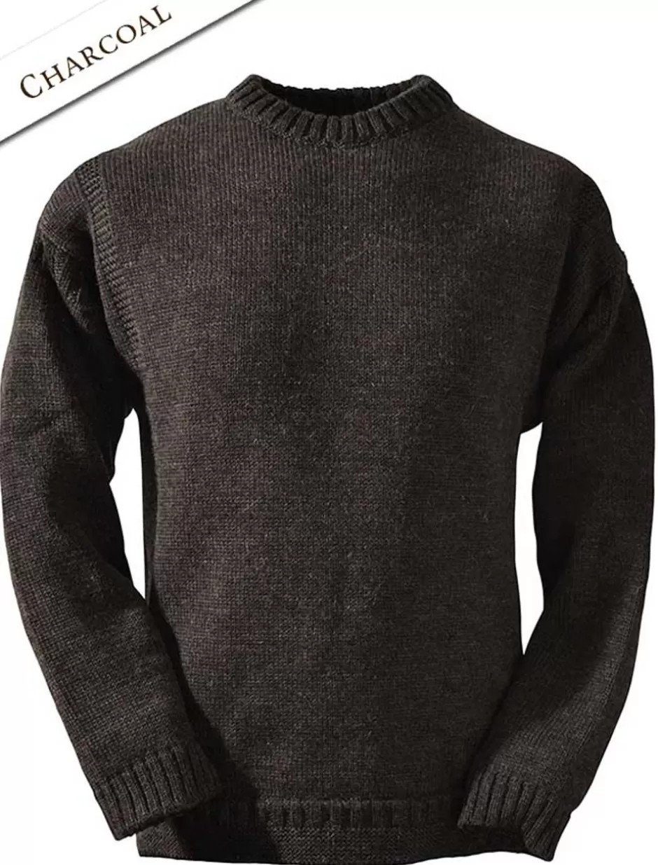 mens_crew_neck_guernsey_sweater_4.webp Sweaters<Glenaran Mens Crew Neck Guernsey Sweater