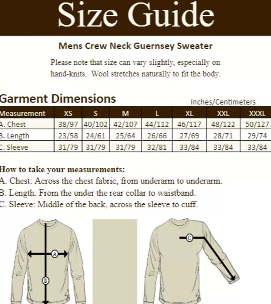 mens_crew_neck_guernsey_sweater_8.webp Sweaters<Glenaran Mens Crew Neck Guernsey Sweater