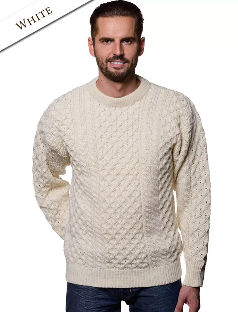 mens_heavyweight_traditional_aran_wool_sweater_12.webp Sweaters<Glenaran Mens Heavyweight Traditional Aran Wool Sweater