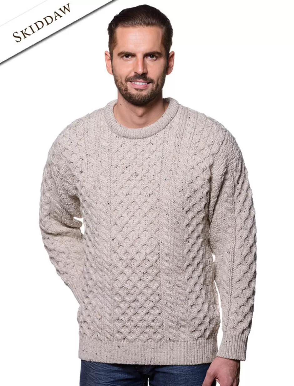 mens_heavyweight_traditional_aran_wool_sweater_14.webp Sweaters<Glenaran Mens Heavyweight Traditional Aran Wool Sweater