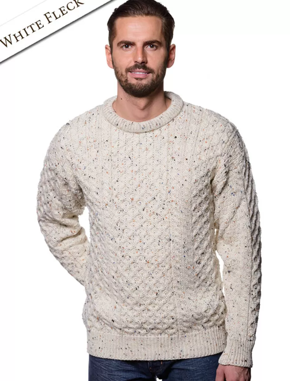 mens_heavyweight_traditional_aran_wool_sweater_2.webp Sweaters<Glenaran Mens Heavyweight Traditional Aran Wool Sweater