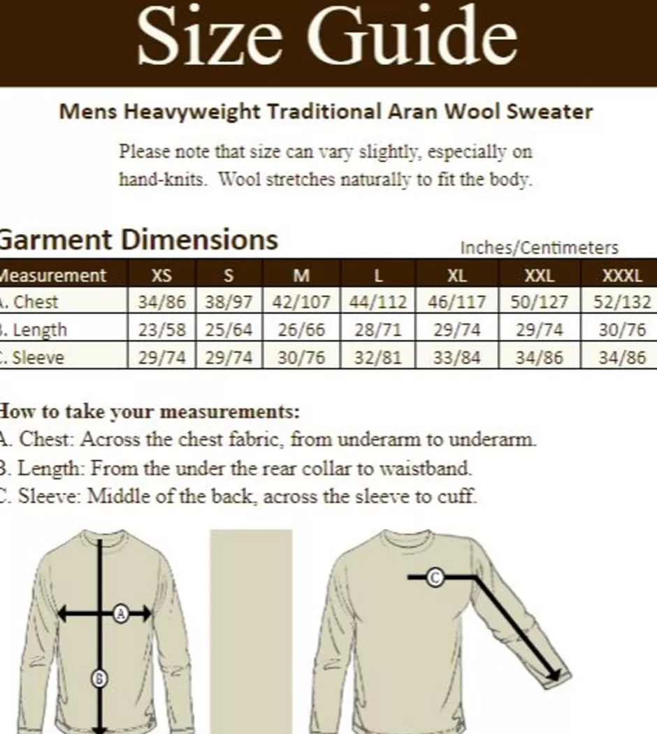 mens_heavyweight_traditional_aran_wool_sweater_22.webp Sweaters<Glenaran Mens Heavyweight Traditional Aran Wool Sweater