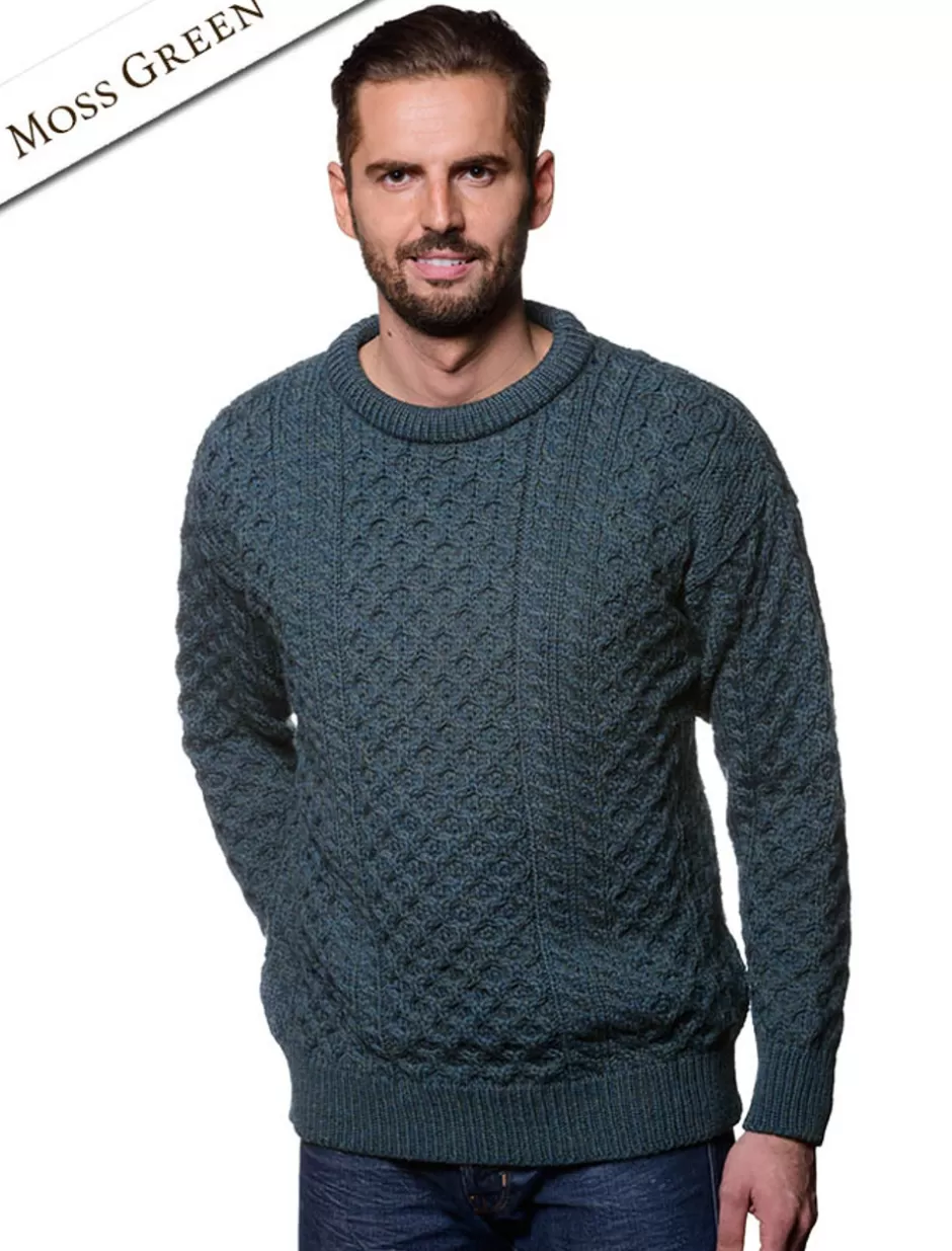 mens_heavyweight_traditional_aran_wool_sweater_3.webp Sweaters<Glenaran Mens Heavyweight Traditional Aran Wool Sweater