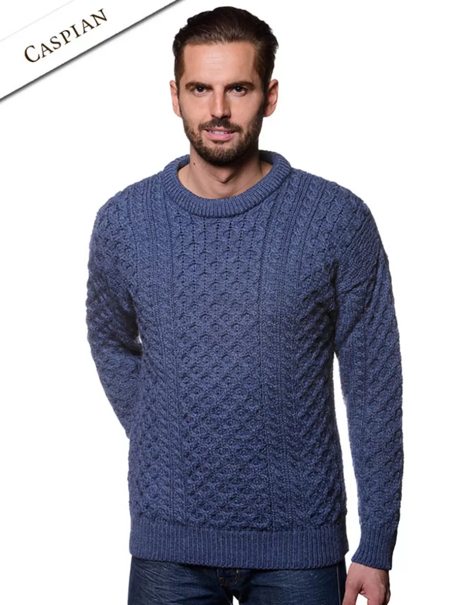 mens_heavyweight_traditional_aran_wool_sweater_5.webp Sweaters<Glenaran Mens Heavyweight Traditional Aran Wool Sweater