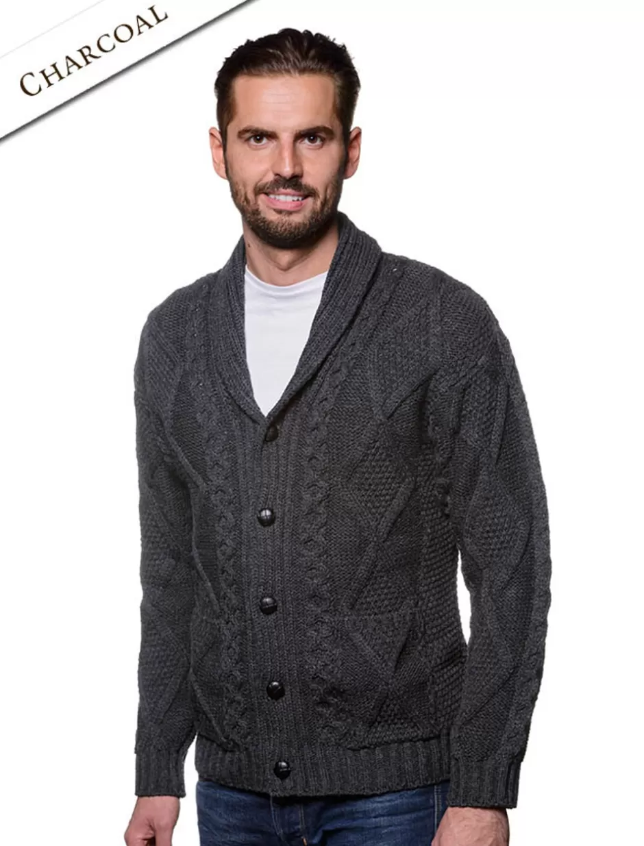 mens_shawl_neck_diamond_cardigan_2.webp Cardigans, Jackets & Coats<Glenaran Men's Shawl Neck Diamond Cardigan