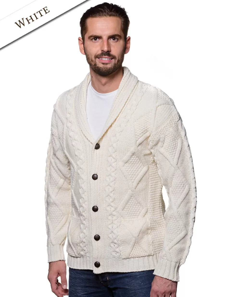 mens_shawl_neck_diamond_cardigan_3.webp Cardigans, Jackets & Coats<Glenaran Men's Shawl Neck Diamond Cardigan