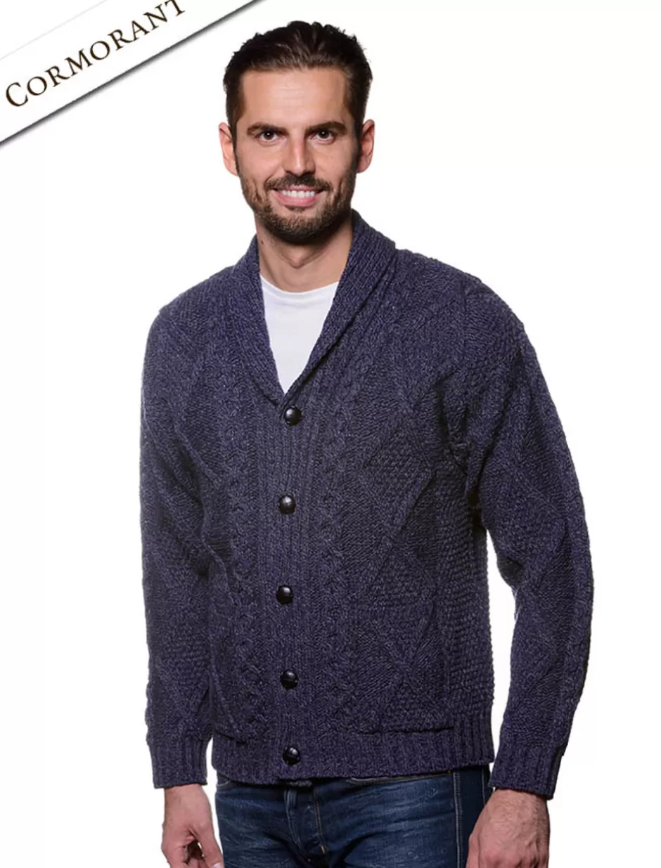 mens_shawl_neck_diamond_cardigan_4.webp Cardigans, Jackets & Coats<Glenaran Men's Shawl Neck Diamond Cardigan