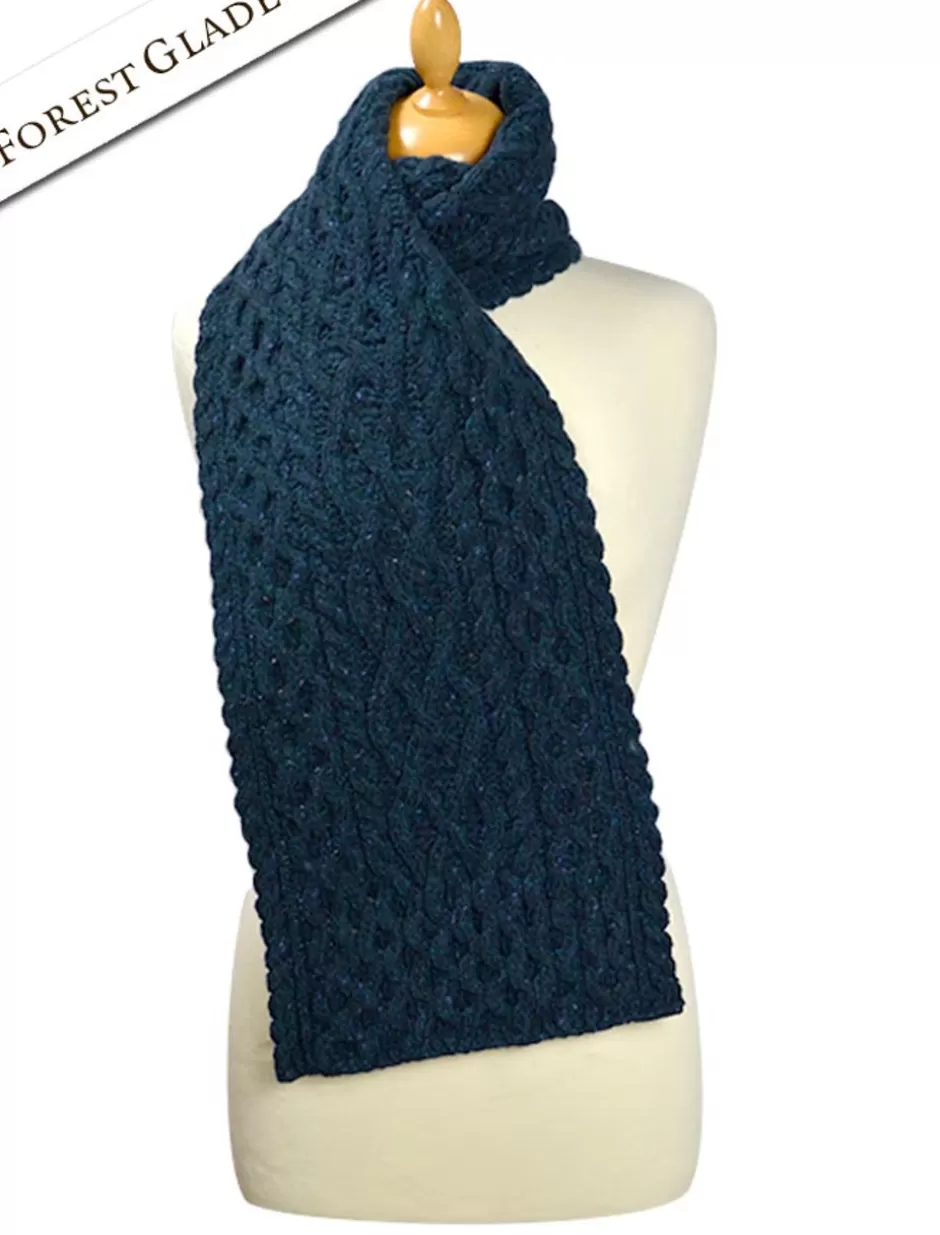 mens_wool_cashmere_aran_honeycomb_scarf_10.webp Knitted Wool Scarves<Glenaran Men's Wool Cashmere Aran Honeycomb Scarf