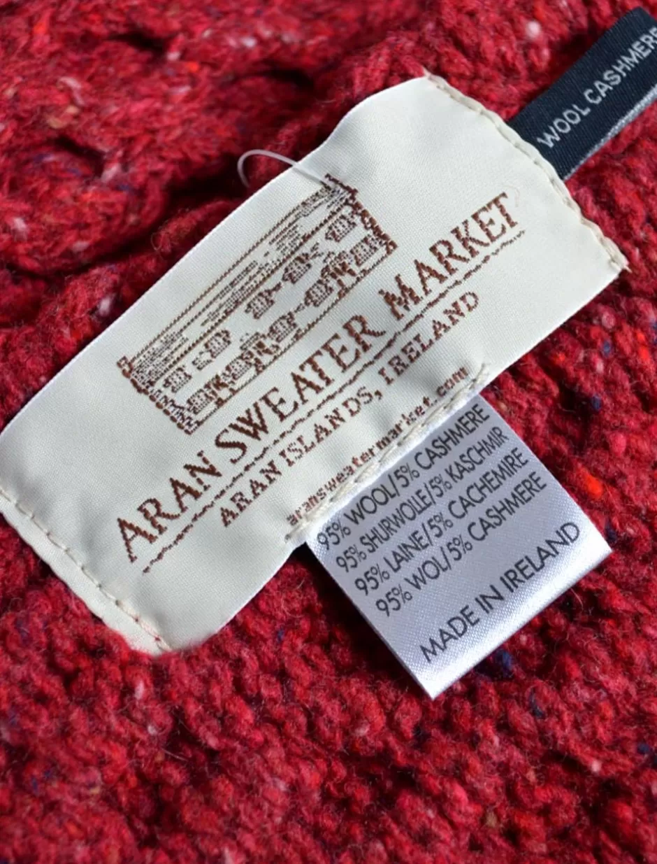 mens_wool_cashmere_aran_honeycomb_scarf_2.webp Knitted Wool Scarves<Glenaran Men's Wool Cashmere Aran Honeycomb Scarf