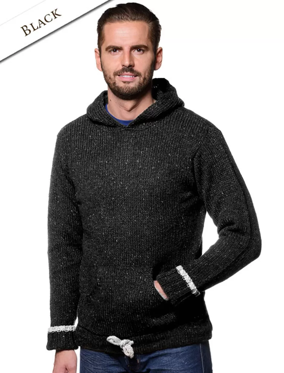 mens_wool_hoodie_with_pouch_pocket_2.webp Sweaters<Glenaran Men's Wool Hoodie with Pouch Pocket