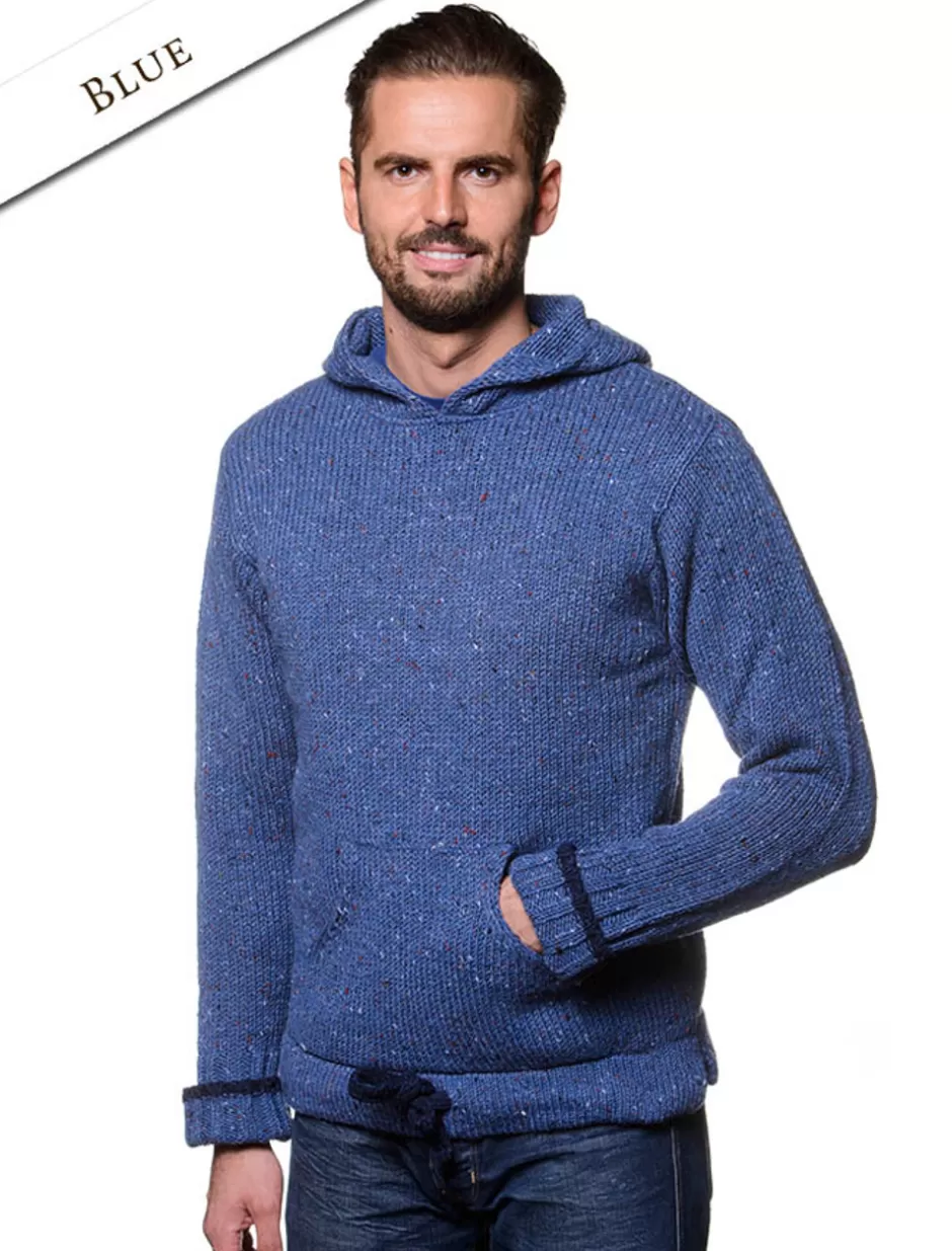 mens_wool_hoodie_with_pouch_pocket_3.webp Sweaters<Glenaran Men's Wool Hoodie with Pouch Pocket